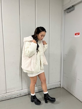 「one way（ワンウェイ）のアイテム（ノーカラージャケット）」を使った、onewayさん（レディース・158cm）の秋コーディネート