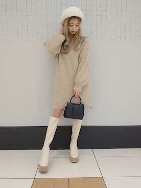 「one way（ワンウェイ）のアイテム（ワンピース/ドレス）」を使った、onewayさん（レディース・153cm）の冬コーディネート