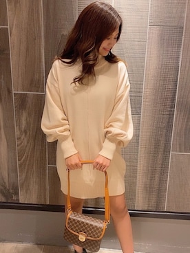 「ニット/セーター」｜「アイテム（ワンピース/ドレス）」を使った、onewayさん（レディース・150cm）の秋コーディネート