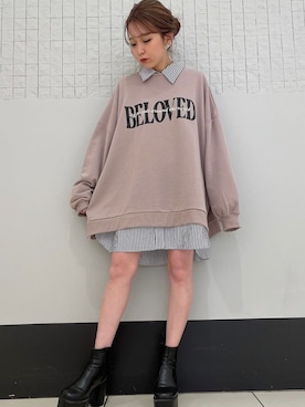 「one way（ワンウェイ）のアイテム（スウェット）」を使った、onewayさん（レディース・152cm）の冬コーディネート