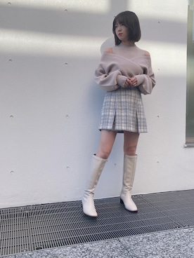 「NOMAE」｜「アイテム（スカート）」を使った、onewayさん（レディース・156cm）の冬コーディネート