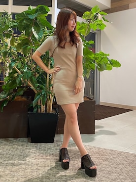 「one way（ワンウェイ）のアイテム（サンダル）」を使った、onewayさん（レディース・158cm）の夏コーディネート