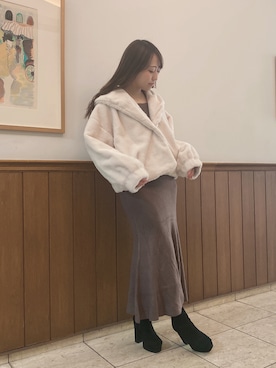 「abc une face（アーベーセーアンフェイス）のアイテム（ジャケット/アウター）」を使った、onewayさん（レディース・153cm）の冬コーディネート