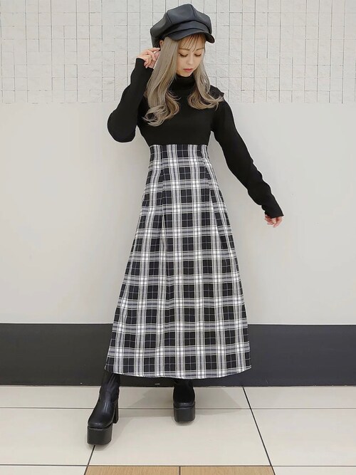 one way NOMAE シャギーボレロロングチェックワンピース one wayoneway