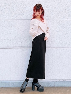 「ナロースカート」｜onewayさん（レディース・162cm）の冬コーディネート