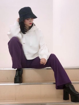 「one way（ワンウェイ）のアイテム（帽子）」を使った、onewayさん（レディース・160cm）の秋コーディネート