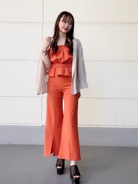 「one way（ワンウェイ）のアイテム（パンツ）」を使った、onewayさん（レディース・162cm）の夏コーディネート