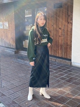 「ノルディックセーター」｜onewayさん（レディース・156cm）の冬コーディネート