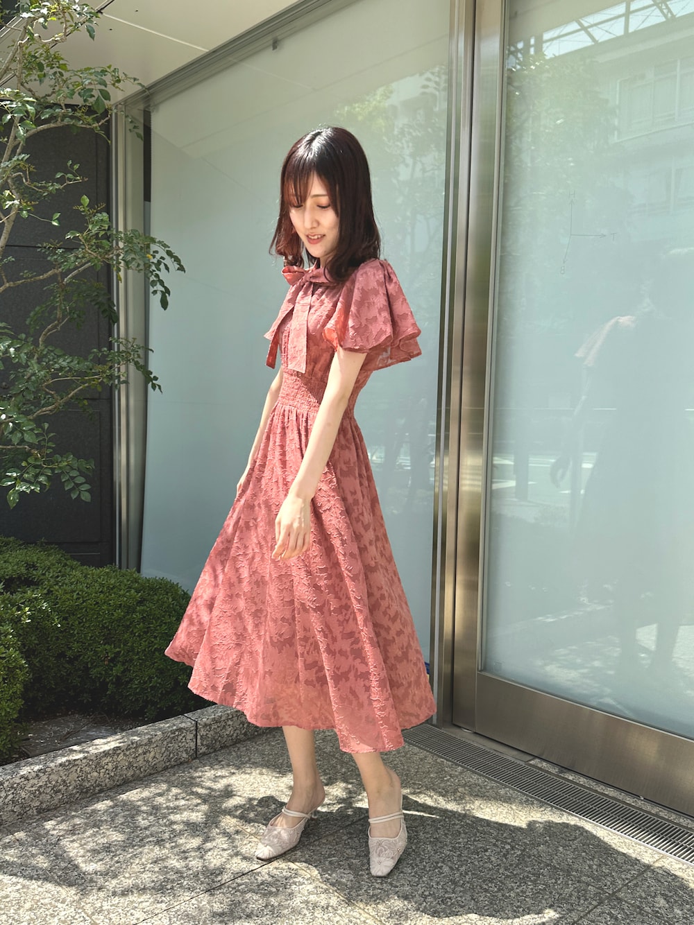 おしゃれ 半袖 ワンピース 花柄 ピンク コーデ 花柄 ワンピース ドレス ピンク 半袖 ロング 春 夏 レトロ