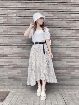 「one way（ワンウェイ）のアイテム（帽子）」を使った、onewayさん（レディース・153cm）の夏コーディネート