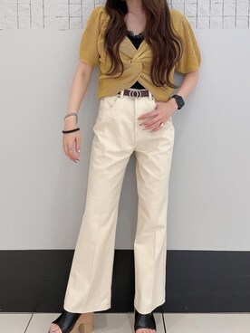 「one way（ワンウェイ）のアイテム（スラックス）」を使った、onewayさん（レディース・152cm）の夏コーディネート