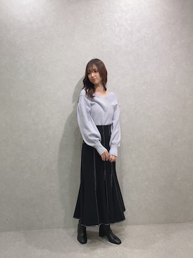 「NOMAE」｜「アイテム（スカート）」を使った、onewayさん（レディース・162cm）の冬コーディネート