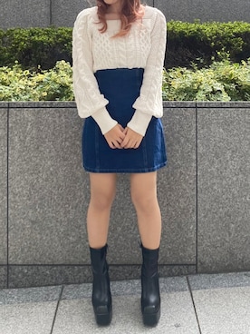 「NOMAE」｜「アイテム（スカート）」を使った、onewayさん（レディース・158cm）の秋コーディネート
