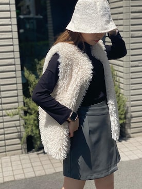 「one way（ワンウェイ）のアイテム（帽子）」を使った、onewayさん（レディース・156cm）の夏コーディネート