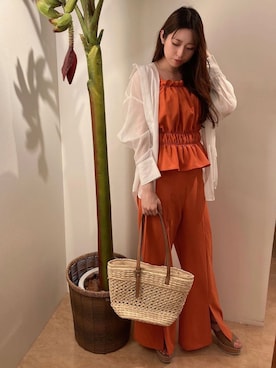「one way（ワンウェイ）のアイテム（パンツ）」を使った、onewayさん（レディース・160cm）の春コーディネート
