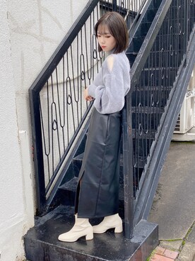 「NOMAE」｜「アイテム（スカート）」を使った、onewayさん（レディース・156cm）の秋コーディネート