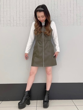 「ミニワンピ」｜onewayさん（レディース・153cm）の秋コーディネート