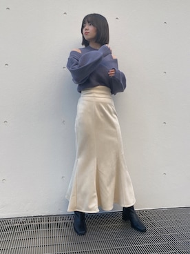 「NOMAE」｜「アイテム（スカート）」を使った、onewayさん（レディース・156cm）の冬コーディネート