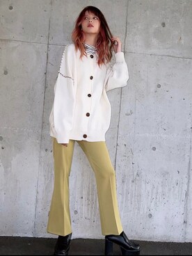 「one way（ワンウェイ）のアイテム（スラックス）」を使った、onewayさん（レディース・160cm）の冬コーディネート