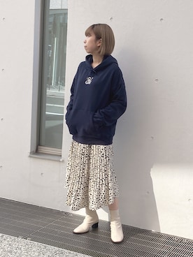 「NOMAE」｜「アイテム（スカート）」を使った、onewayさん（レディース・156cm）の冬コーディネート