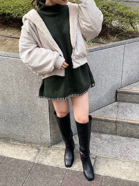 「アイテム（MA-1）」を使った、onewayさん（レディース・158cm）の冬コーディネート