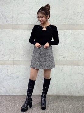 「NOMAE」｜「アイテム（スカート）」を使った、onewayさん（レディース・152cm）の秋コーディネート