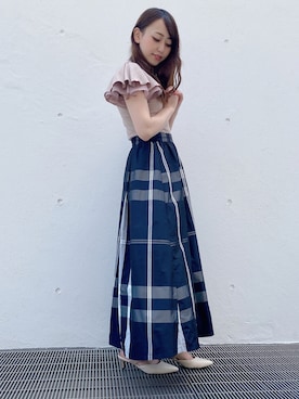 「NOMAE」｜「アイテム（スカート）」を使った、onewayさん（レディース・152cm）の春コーディネート