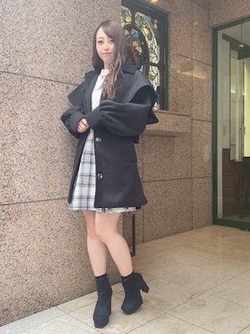「abc une face（アーベーセーアンフェイス）のアイテム（ジャケット/アウター）」を使った、onewayさん（レディース・153cm）の冬コーディネート
