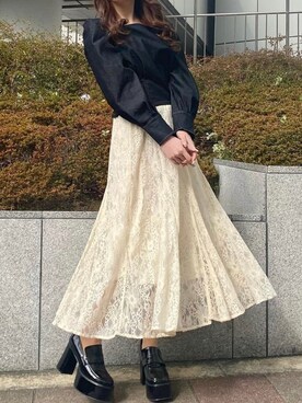 「NOMAE」｜「アイテム（スカート）」を使った、onewayさん（レディース・158cm）の春コーディネート
