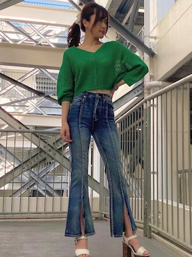 「one way（ワンウェイ）のアイテム（パンツ）」を使った、onewayさん（レディース・168cm）の春コーディネート
