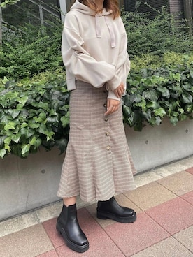 「one way（ワンウェイ）のアイテム（ブーツ）」を使った、onewayさん（レディース・160cm）の秋コーディネート