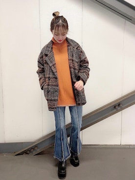 「one way（ワンウェイ）のアイテム（パンツ）」を使った、onewayさん（レディース・165cm）の冬コーディネート
