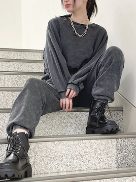 「one way（ワンウェイ）のアイテム（スウェット）」を使った、onewayさん（レディース・167cm）の秋コーディネート