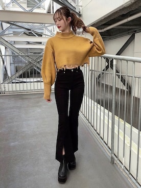 「one way（ワンウェイ）のアイテム（パンツ）」を使った、onewayさん（レディース・165cm）の秋コーディネート