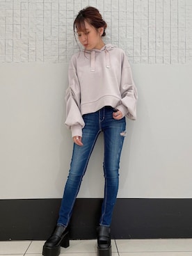 「one way（ワンウェイ）のアイテム（パンツ）」を使った、onewayさん（レディース・153cm）の秋コーディネート