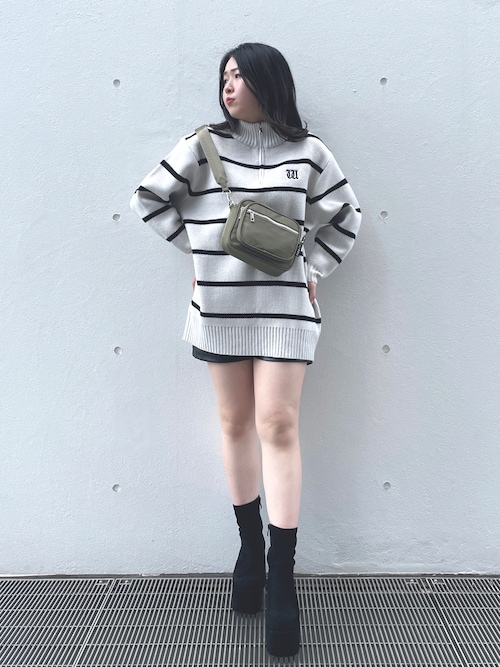 ハーフZIPニットワンピース｜ファッション通販のSTRIPE CLUB