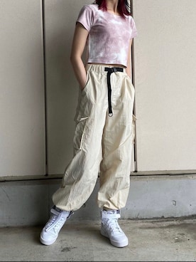 「one way（ワンウェイ）のアイテム（パンツ）」を使った、onewayさん（レディース・160cm）の春コーディネート
