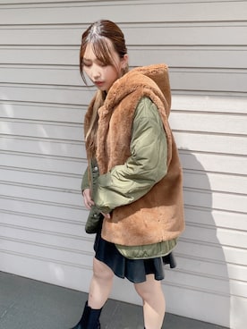 「one way（ワンウェイ）のアイテム（ノーカラージャケット）」を使った、onewayさん（レディース・156cm）の秋コーディネート
