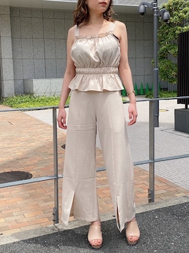 「one way（ワンウェイ）のアイテム（パンツ）」を使った、onewayさん（レディース・160cm）の夏コーディネート