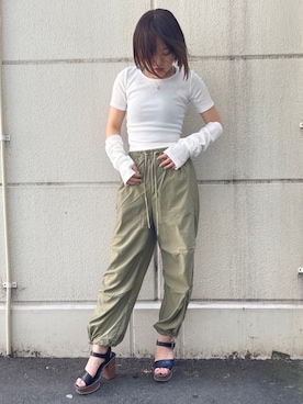 「one way（ワンウェイ）のアイテム（パンツ）」を使った、onewayさん（レディース・162cm）の夏コーディネート