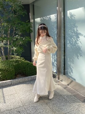 「NOMAE」｜「アイテム（スカート）」を使った、onewayさん（レディース・161cm）の冬コーディネート