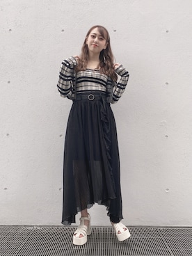 「one way（ワンウェイ）のアイテム（サンダル）」を使った、onewayさん（レディース・153cm）の夏コーディネート