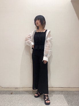 「one way（ワンウェイ）のアイテム（パンツ）」を使った、onewayさん（レディース・168cm）の夏コーディネート