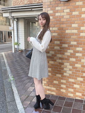 「チドリ柄」｜「アイテム（ワンピース/ドレス）」を使った、onewayさん（レディース・153cm）の冬コーディネート
