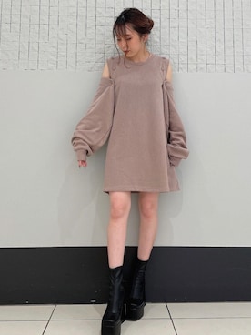 「one way（ワンウェイ）のアイテム（ワンピース/ドレス）」を使った、onewayさん（レディース・153cm）の秋コーディネート