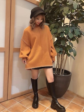「one way（ワンウェイ）のアイテム（ブーツ）」を使った、onewayさん（レディース・156cm）の冬コーディネート