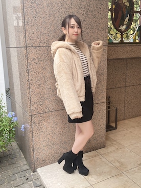 「ガーリーコーデ」｜「アイテム（ブルゾン）」を使った、onewayさん（レディース・153cm）の冬コーディネート