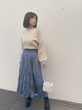 「NOMAE」｜「アイテム（スカート）」を使った、onewayさん（レディース・156cm）の秋コーディネート