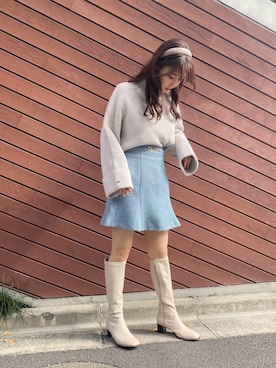 「NOMAE」｜「アイテム（スカート）」を使った、onewayさん（レディース・161cm）の冬コーディネート