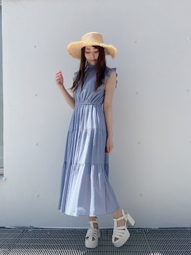 「one way（ワンウェイ）のアイテム（サンダル）」を使った、onewayさん（レディース・153cm）の夏コーディネート